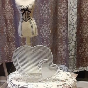 Mikasa glass double heart frame